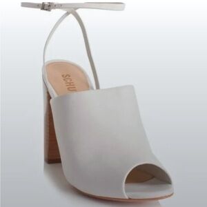 SCHUTZ Boone White Heeled Mules with Slingback Size 8